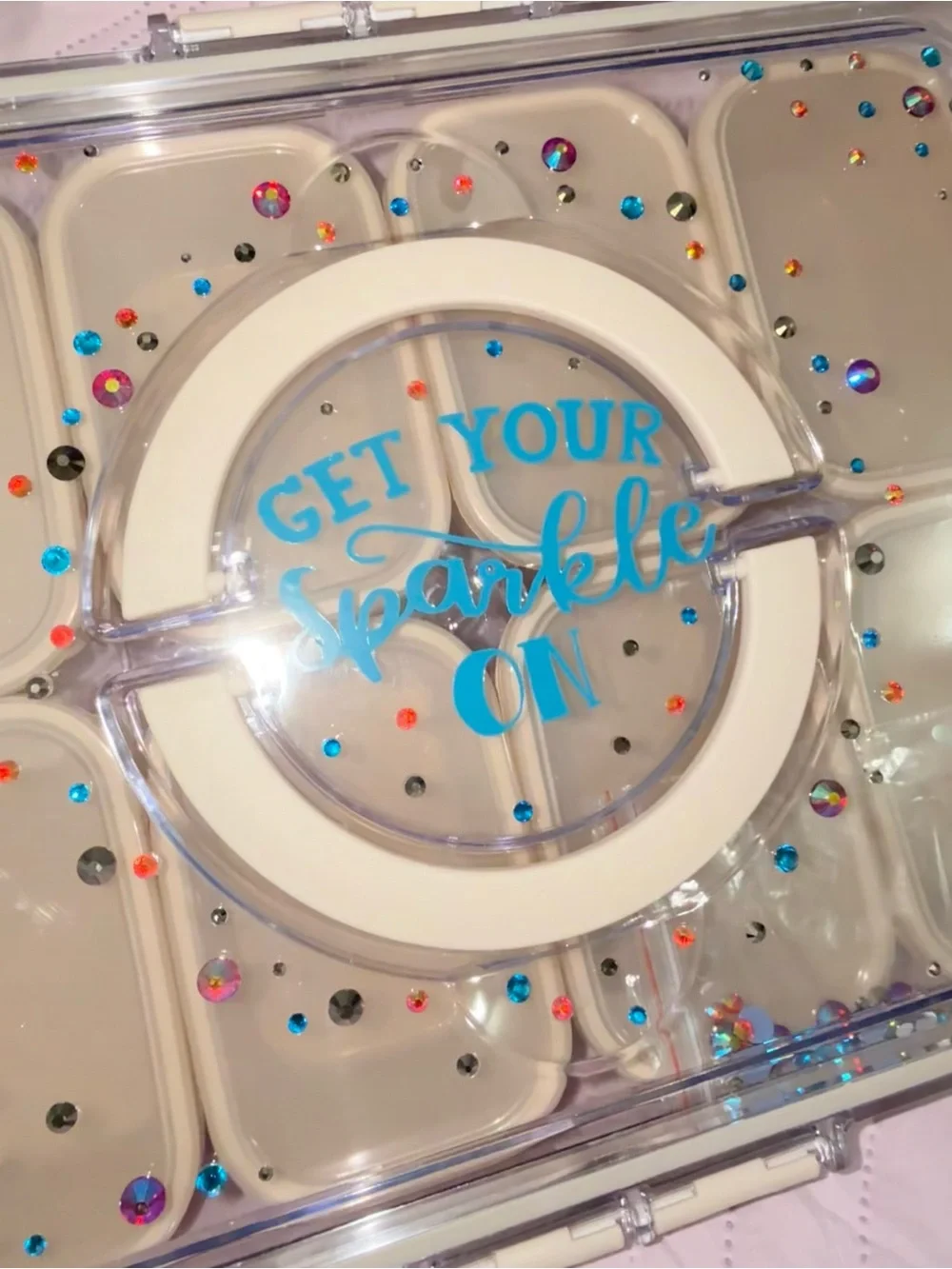 CWC Rhinestoned Get Your Sparkle On Snack/Craft Box NWT